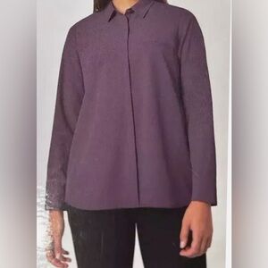 modern ambition button front technical Blouse easy care Moisture wicking fabric